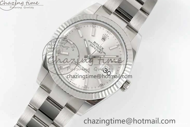 0227 DateJust 41 126334 Clean 1:1 Best Edition 904L Steel Silver Stick Dial on Oyster Bracelet VR Modern 2434